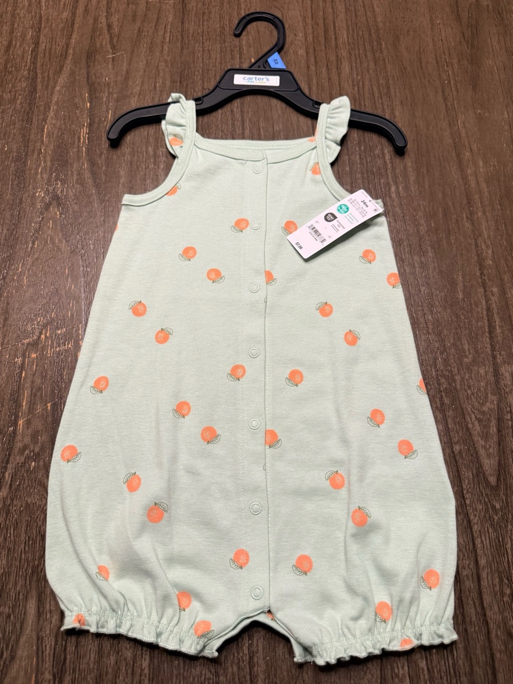 Carter's Mint Green Peachy Print Romper